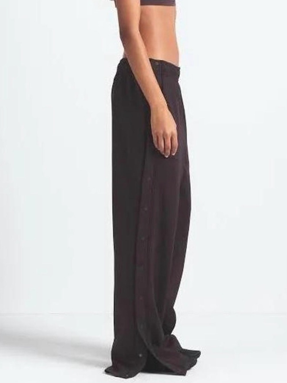 🤎NikexSKIMS Womens Matte Tricot Side Snaps Pant | Dark Roast | XS | NWT 🏷️